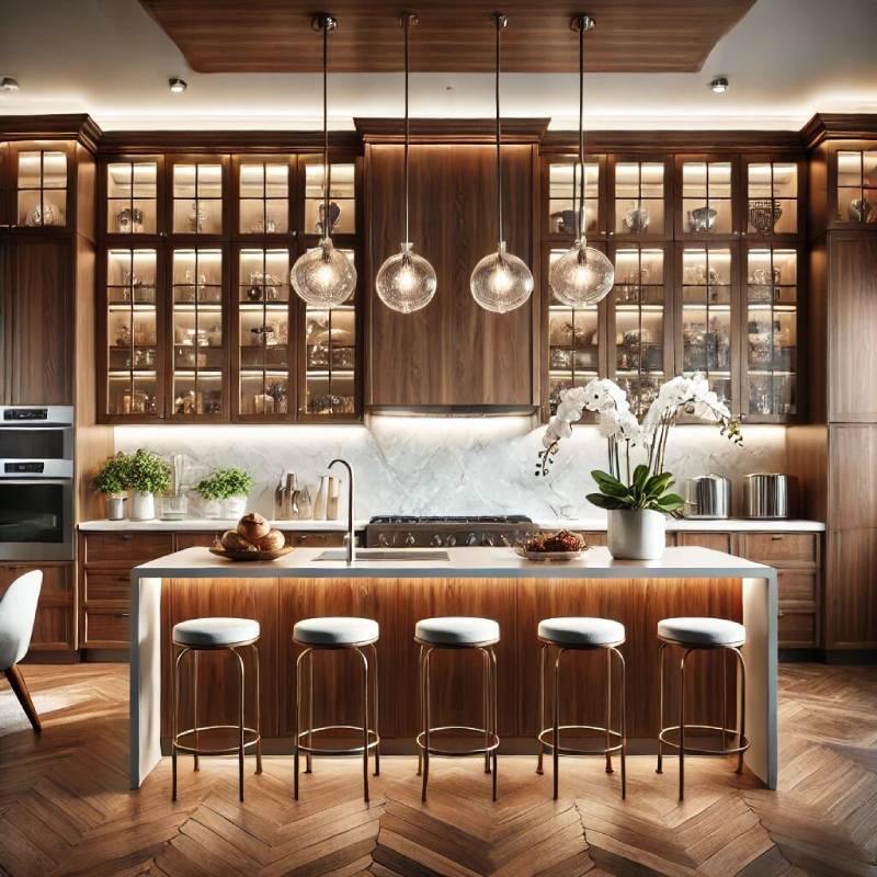 Glass Front Kitchen Cabinets Lexington MA Installation